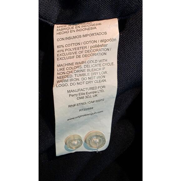 PENGUIN BY MUNSINGWEAR‎ Navy Blue Bicycle Print Buttoned Shirt Sz L - Picture 6 of 7